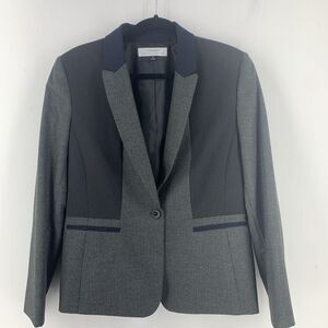 Tahari Womens 14 Blazer Jacket‎ Academia Preppy Professional Herringbone Casual